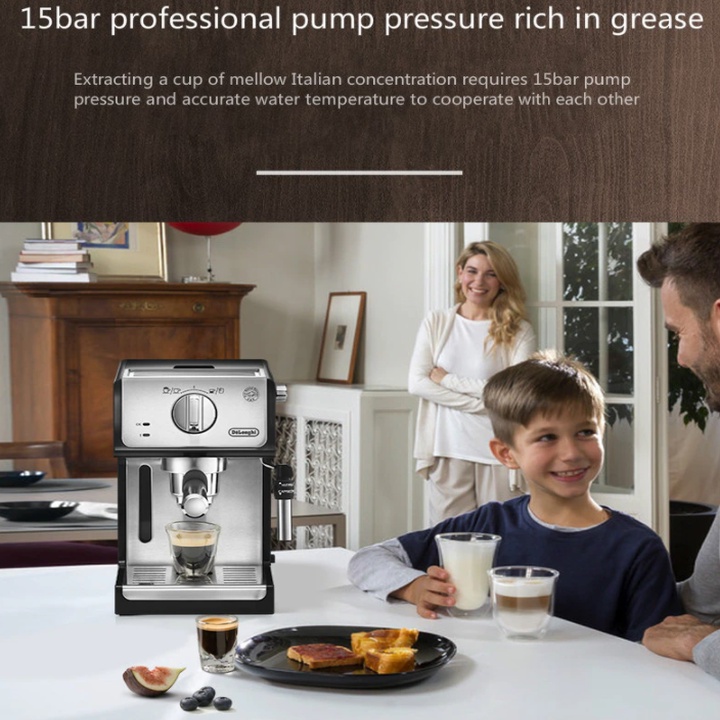 Máy pha cà phê Espresso Delonghi ECP35.31, công suất 1100W, áp lực bơm 15 bar, 1.1 lít, bảo hành chính hãng 12 tháng