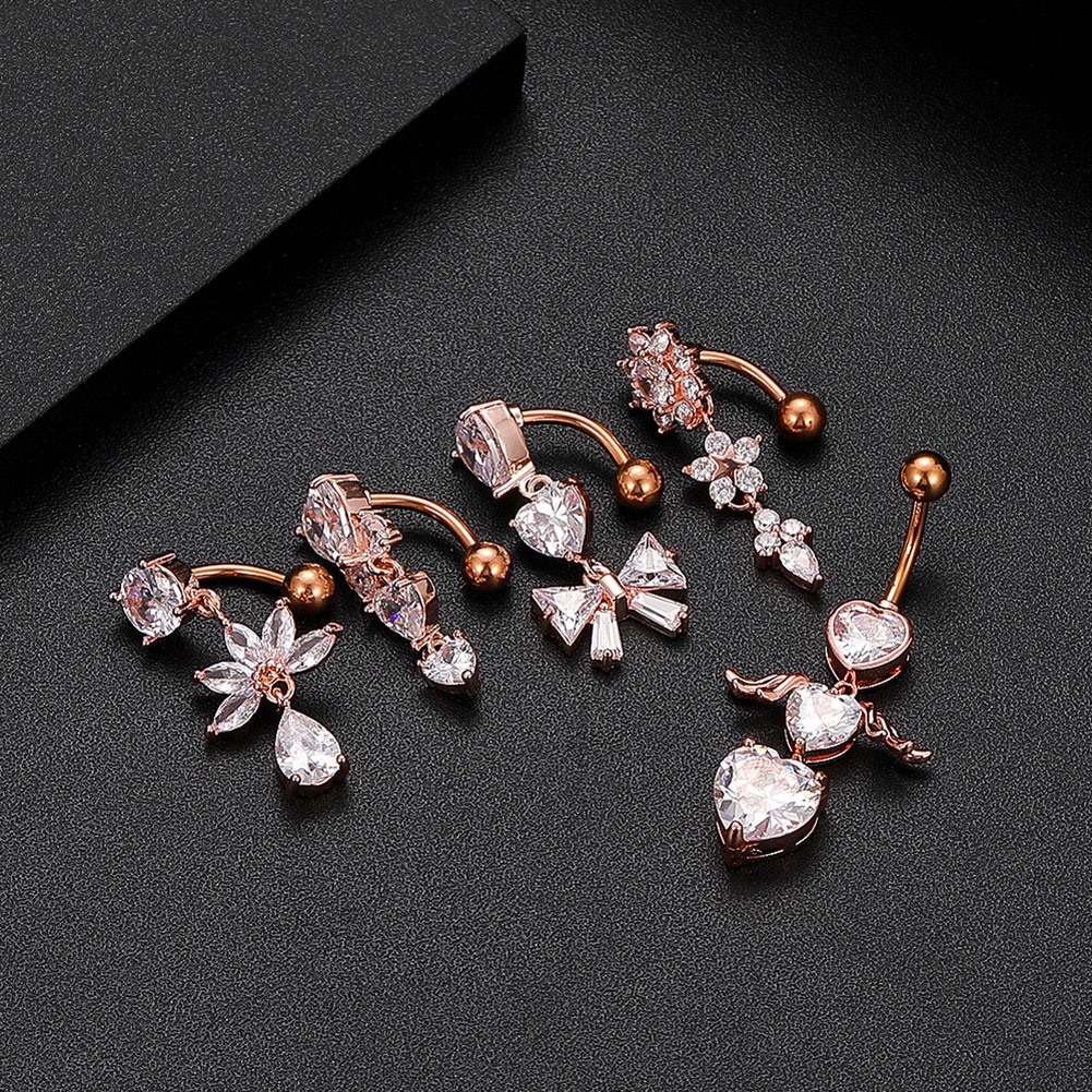 Khuyên RốN ĐíNh Đá BằNg ThéP Y Tế