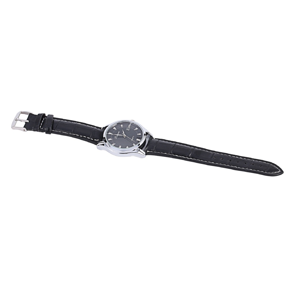 Đồng hồ quartz phối dây đeo da có lịch thời trang cho nam