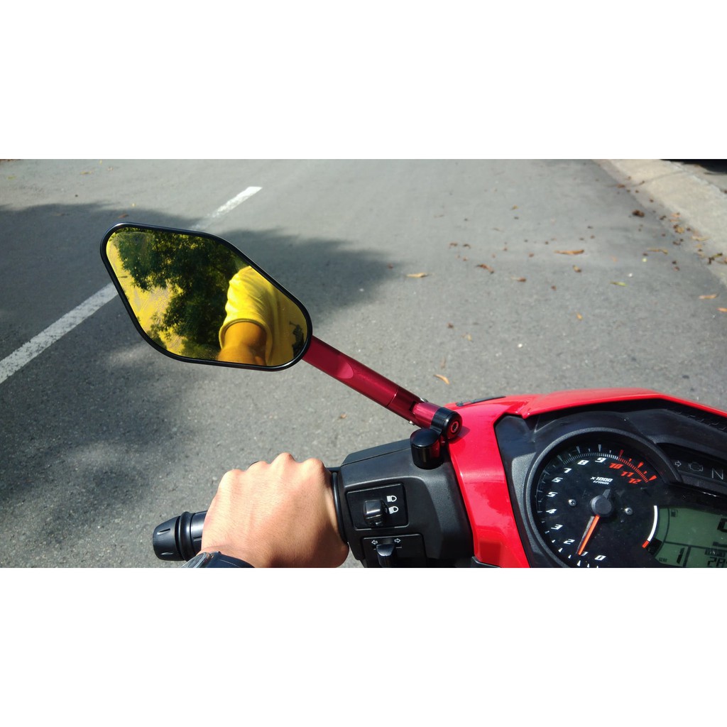 [HOT] gương (kính) chiếu hậu elisse mẫu cao cấp nhập khẩu gắn xe máy sh, Vario, airblade...(màu đỏ TẶNG ron xoay 360)