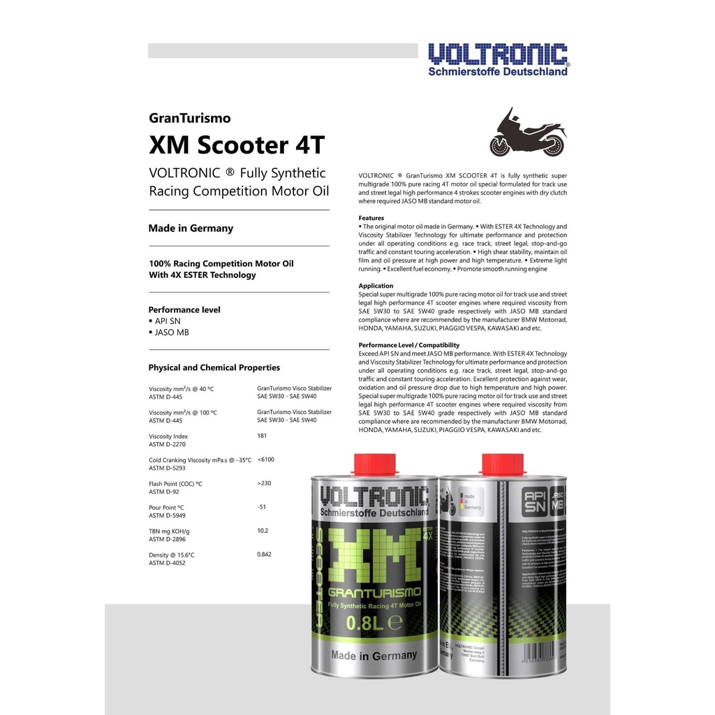 Nhớt Voltronic XM Platium Biến thiên " kèm lọc nhớt " chính hãng  ESter
