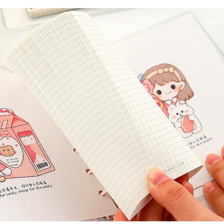 Sổ tay họa tiết DoDoJam xinh xắn, Sổ nhật ký Telado siêu dễ thương, Sổ tay bìa còng có nút khóa tiện dụng