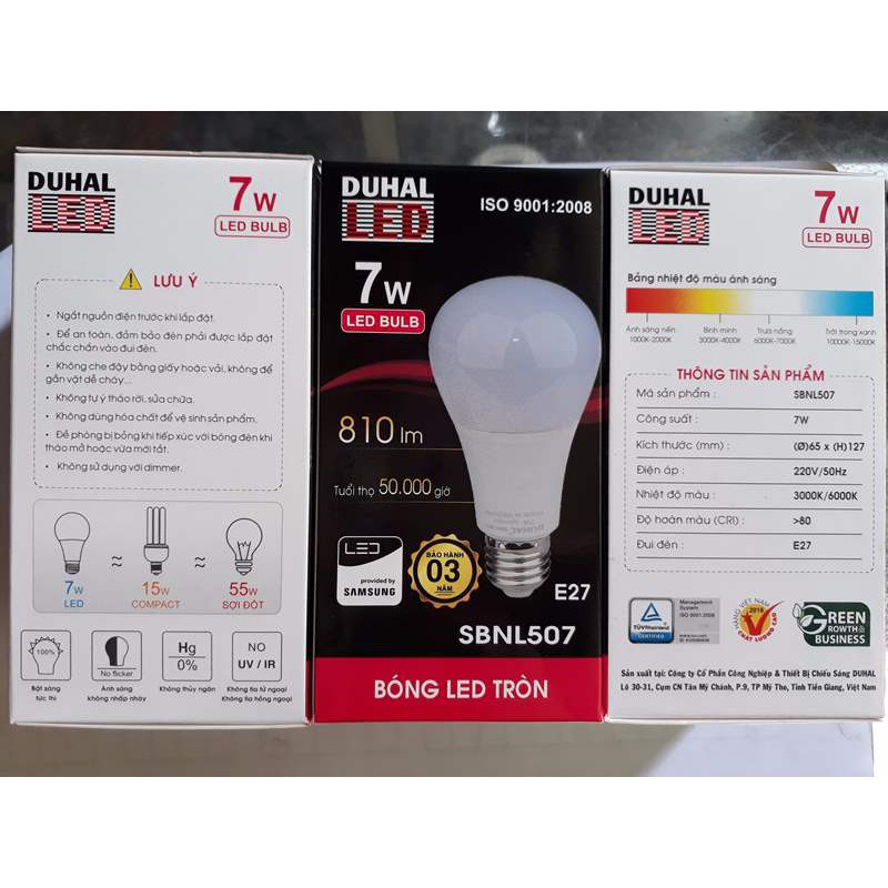 Bóng đèn led tiết kiệm điện duhal 7w,9w,20w,30w