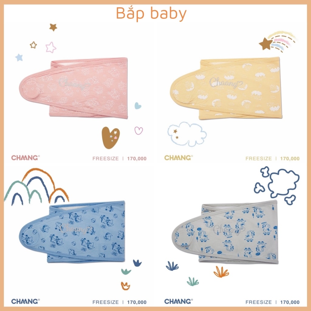 Quấn kén hugme CHAANG cho bé sơ sinh chất vải cotton BST Pony &amp; Dino