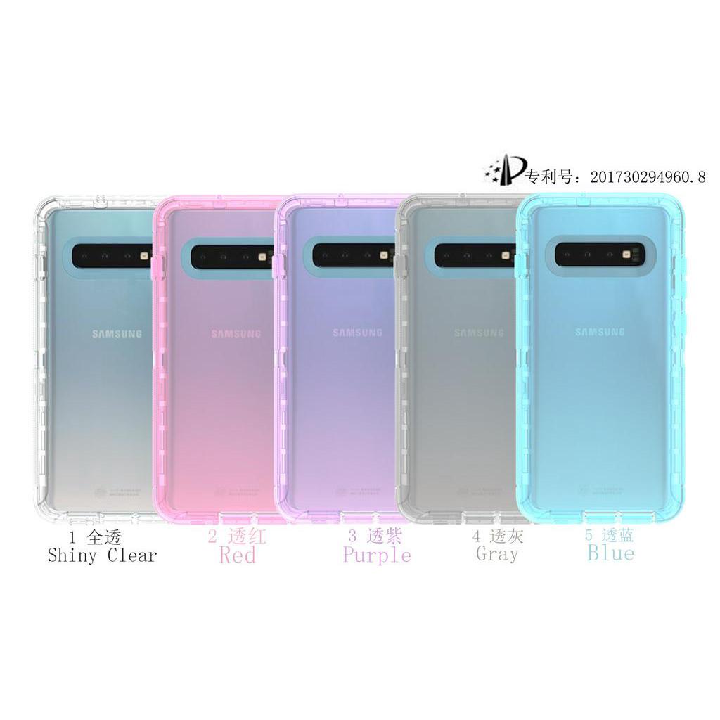 Ốp lưng cao su trong suốt chống sốc chống va đập hỗn hợp 3 trong 1 bảo vệ cho Samsung Galaxy S10Plus S10 S10E S10 5G