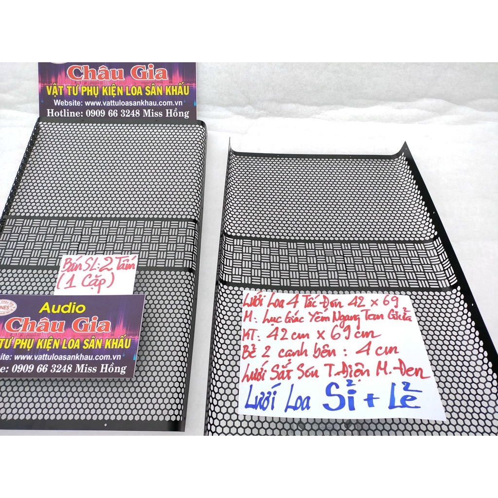 Lưới loa 4 tấc đơn 42cm 69cm 2 tấm Audio Châu Gia