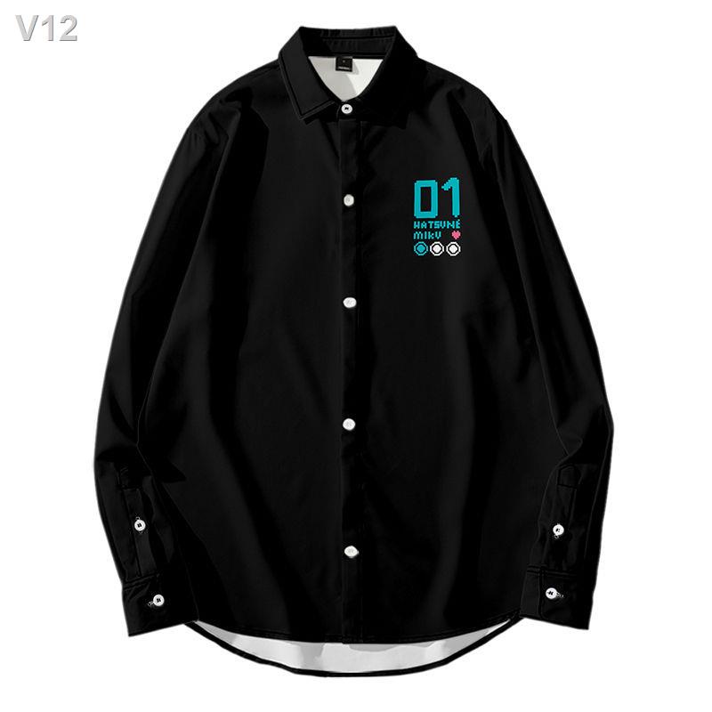 ✆✢♞Hatsune Miku Quần áo phông rời Xu hướng khoác Kimono Haori hai chiều