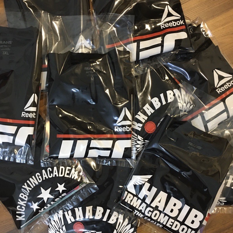 Áo Thun Cotton Ngắn Tay In LOGO Ufc X Reebok Thời Trang Cho Nam