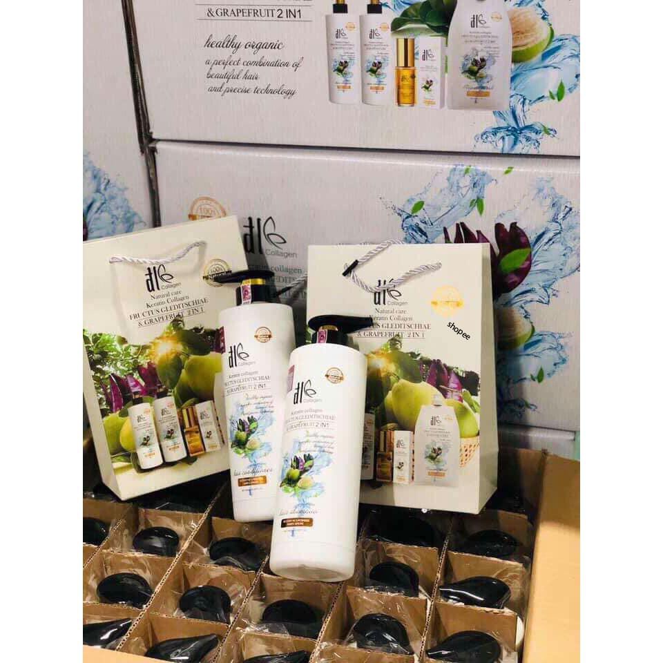 Dầu Gội -Xả Bưởi Trắng DL COLLAGEN 850ML - Giảm Rụng Tóc, Phục Hồi Tóc Khô Xơ, Hư Tổn