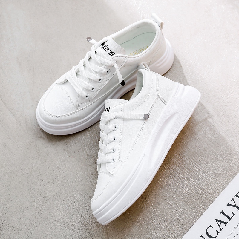 Giày Da Nữ, Giày Sneaker Da Nữ G55 Màu Trắng Đẹp Phong Cách Thời Trang Học Sinh Sinh VIên Đi Học Đi Chơi A1