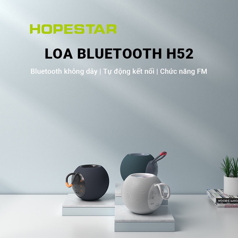 Loa bluetooth không dây HOPESTAR H52 công suất 5W, âm bass mạnh mẽ có màng rung, đèn LED đa sắc, bluetooth 5.0, nhỏ gọn