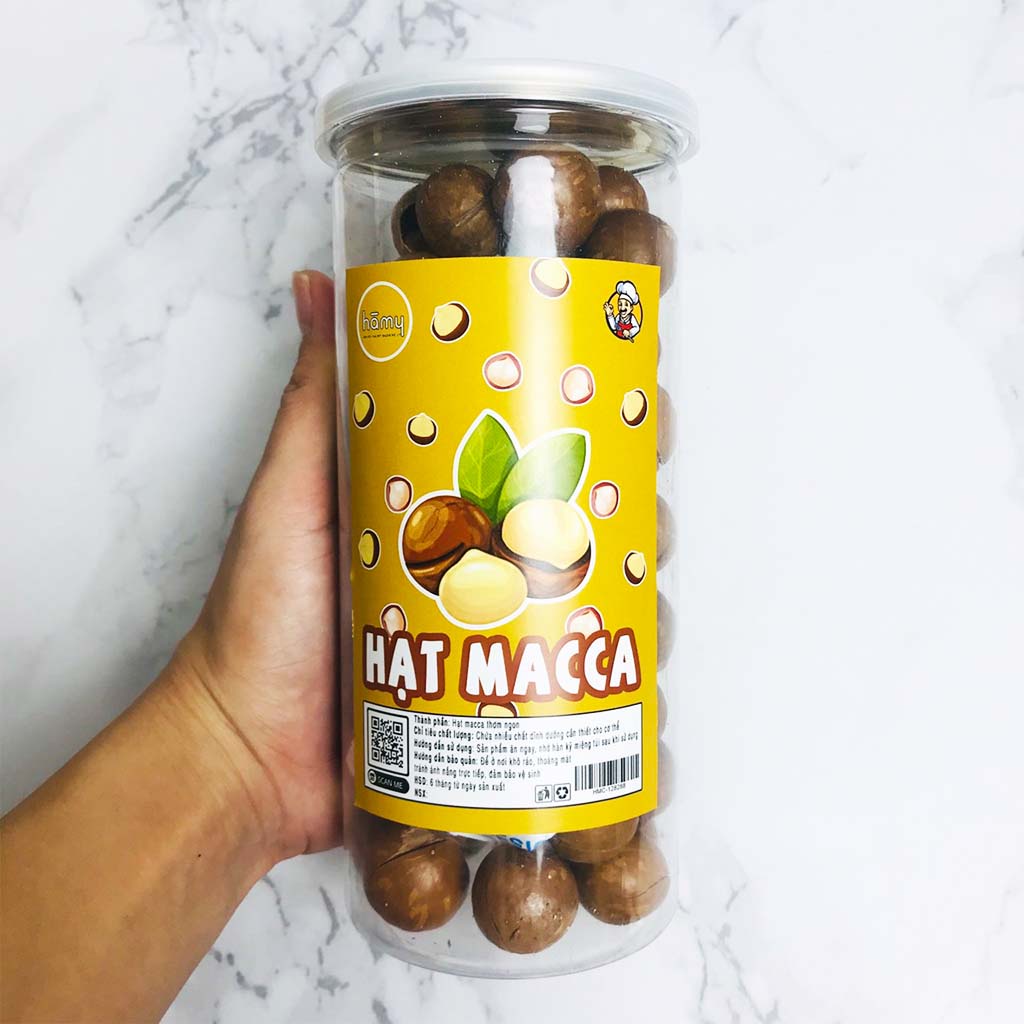 Hạt Macca Organic sấy giòn nứt vỏ loại 1 hũ 500g đồ ăn vặt Hà My