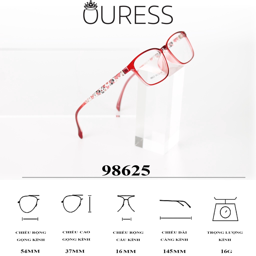 Gọng kính nhựa 98625 thời trang nam nữ siêu nhẹ siêu bền OURESS