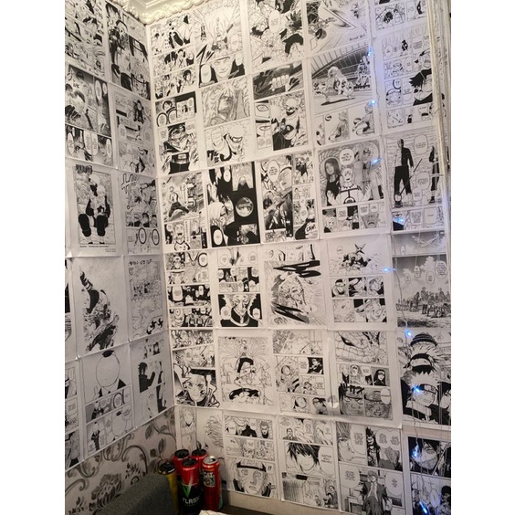 Combo 100 tấm Tranh Dán Tường  Có Keo Sẵn -  Poster Anime trang trí decor góc học tập