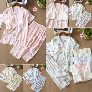 Pijama Lanh Lụa Có Lót Ngực tiện lợi cho mùa hè nóng nực F2