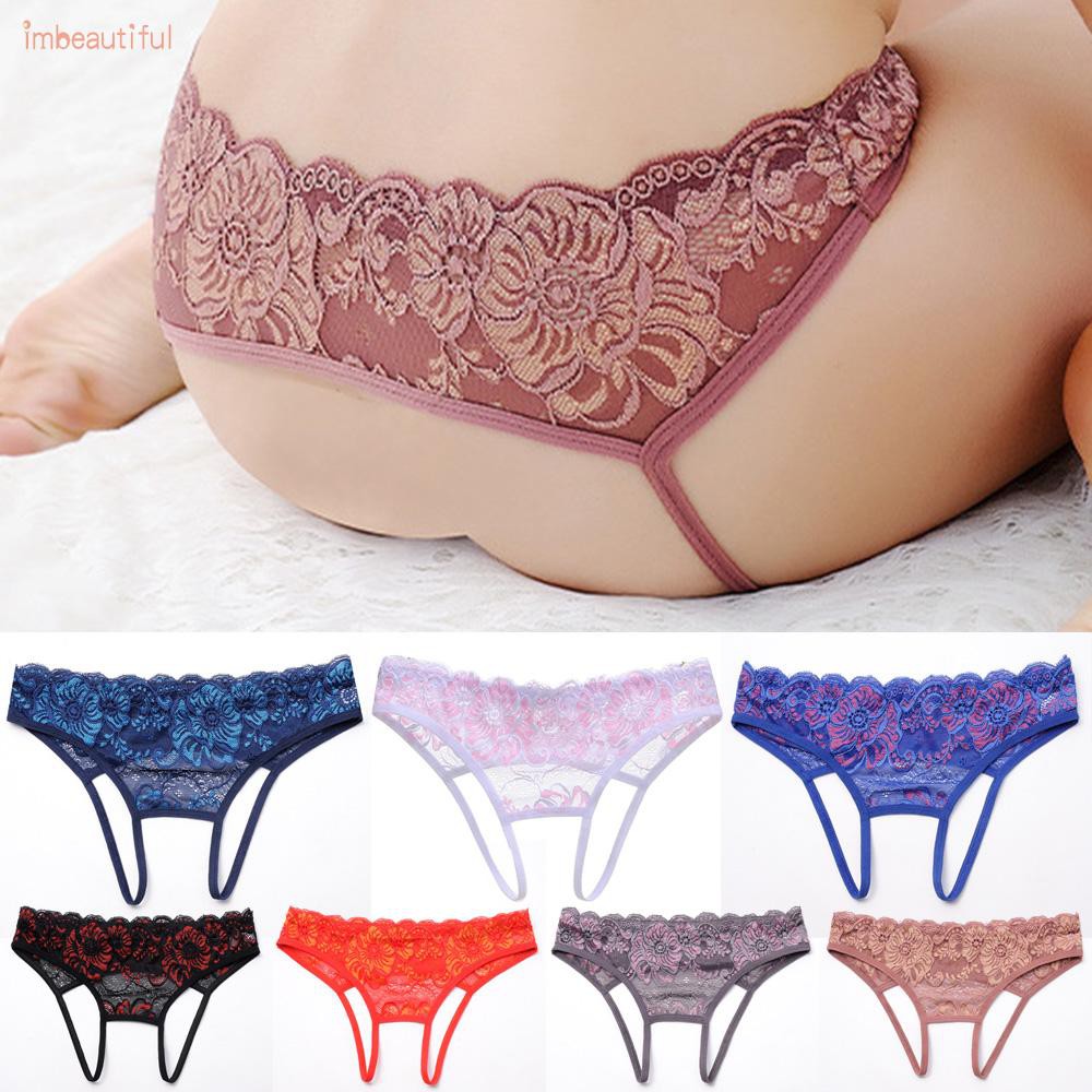 Women Underwear Breathable Women's Lace Panties Crotchless Briefs Lingerie See through Underpants Wetlook Sleepwear | BigBuy360 - bigbuy360.vn