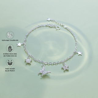 Lắc tay bạc blue peach butterfly and star lt588