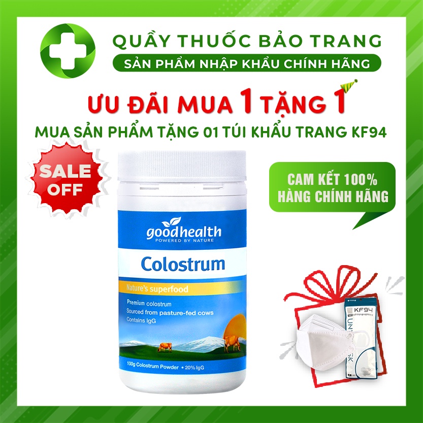 Sữa non Goodhealth Colostrum hộp 100g (20000mg kháng thể igG tăng sức đề kháng và hệ miễn dịch)