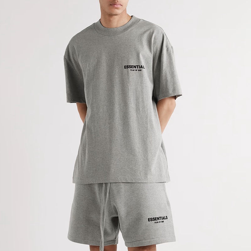 Áo và quần Fear Of God FOG Essentials SS22 Dark Oatmeal in nhung bản cao cấp, Set đồ FOG Essentials