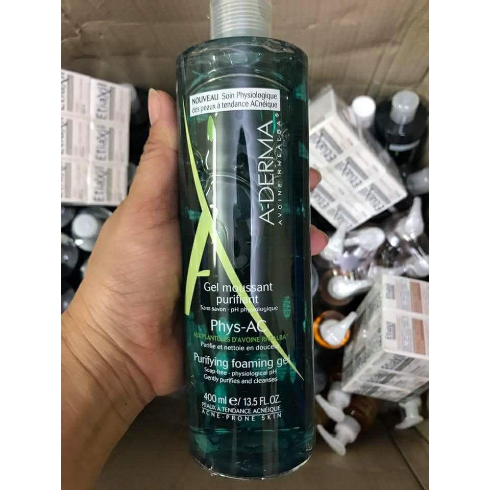 Sữa rửa mặt Aderma Gel Moussant Purifiant PhysAC cho da dầu mụn, nhạy cảm 200ml - Thutrang Paris