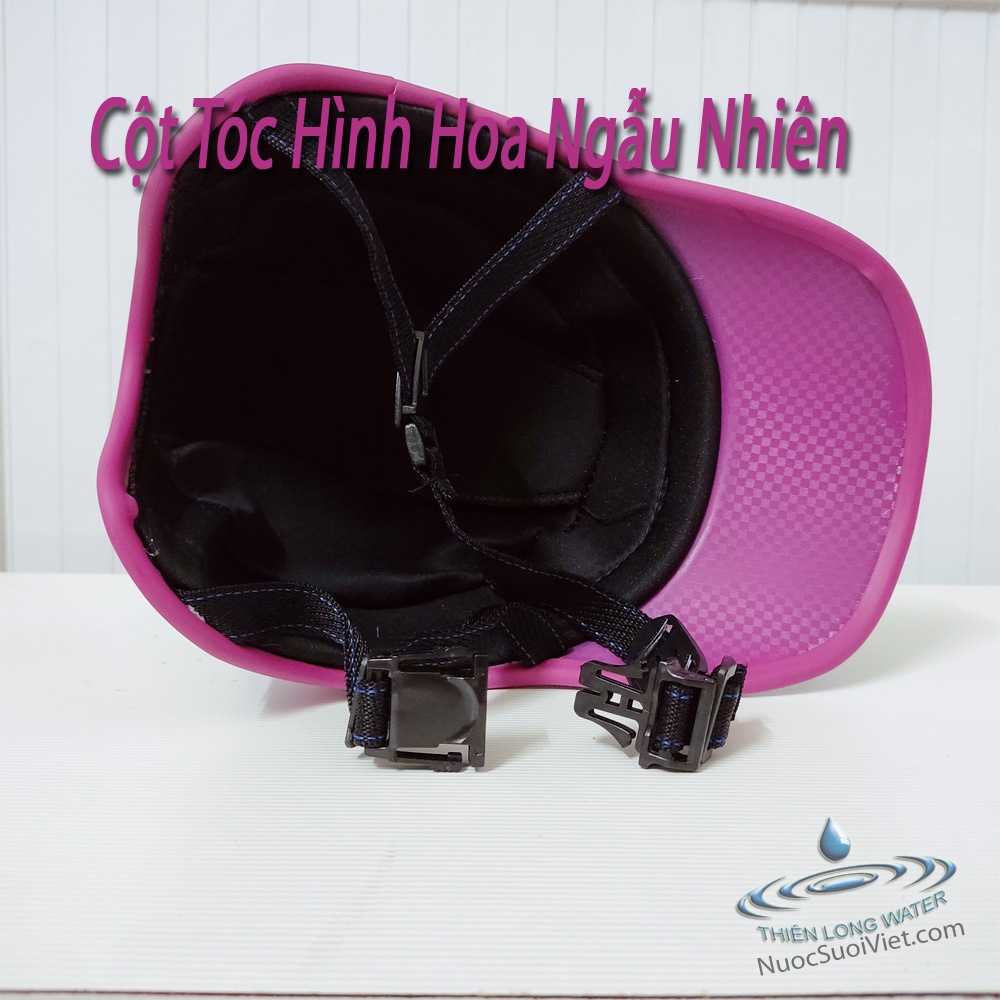 Nón Bảo Hiểm Có Lỗ Cột Tóc Phía Sau Hình Hoa  - Nhiều Màu Lựa Chọn