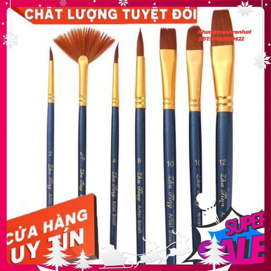 Bộ 7 cọ vẽ chuyên nghiệp đủ đầu đủ hình dạng rẻ nhất