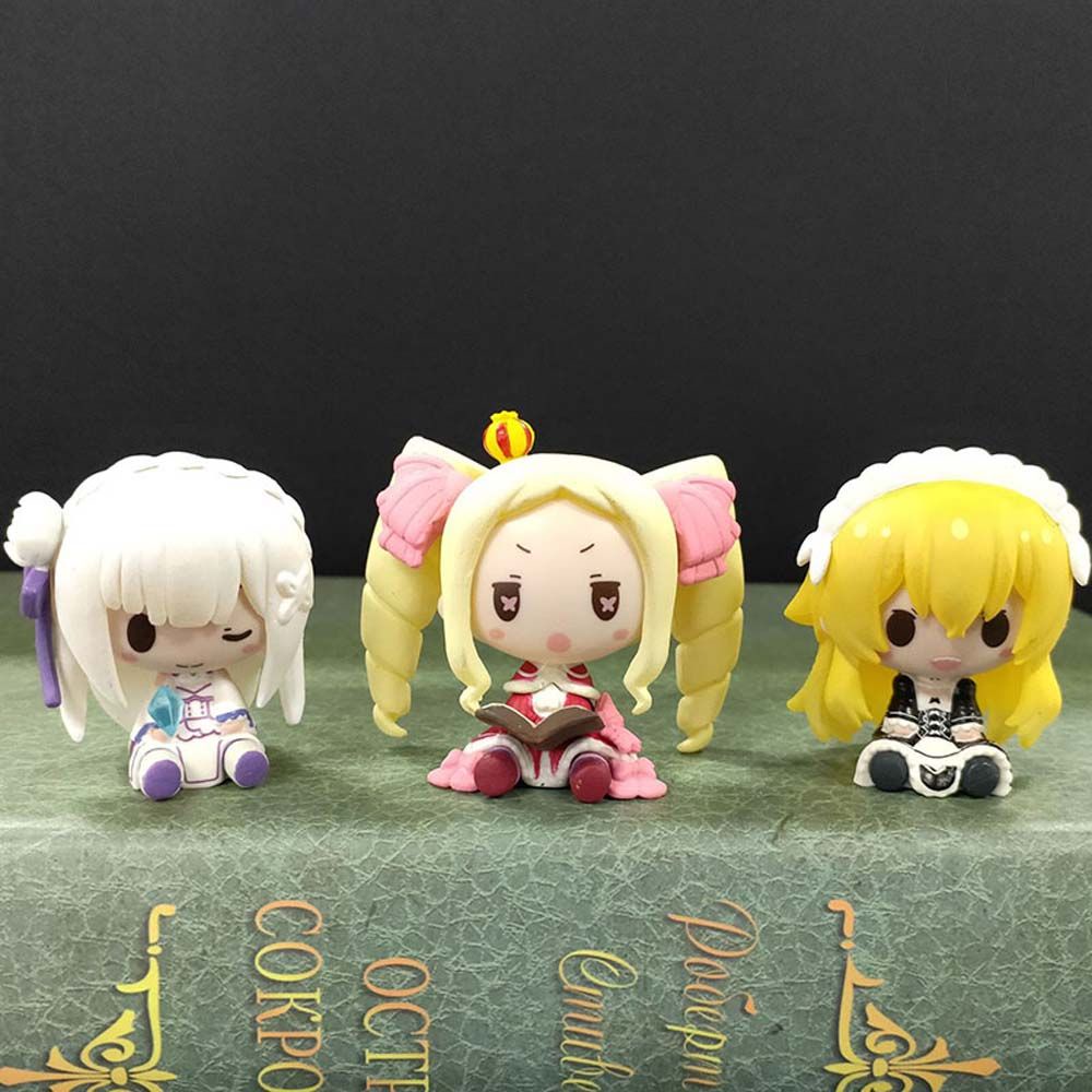 Set 7 Mô Hình Nhân Vật Emilia Rem Anime Re: Zero Dễ Thương Dùng Trang Trí
