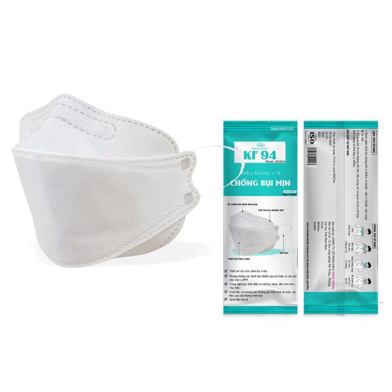 Khẩu trang KF94 Công ty may sông hồng đạt tiêu chuẩn FDA MỸ  chống bụi mịn và phòng bệnh dịch hiệu quả túi 3 cái . | BigBuy360 - bigbuy360.vn