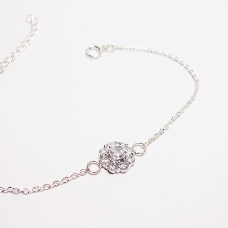 Trang sức Keva Jewelry Lắc tay bạc nữ hoa xinh đính đá Swarovski