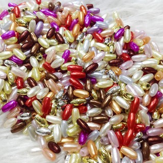 200 hạt cườm nhựa dài 6li cườm lúa làm đồ handmade