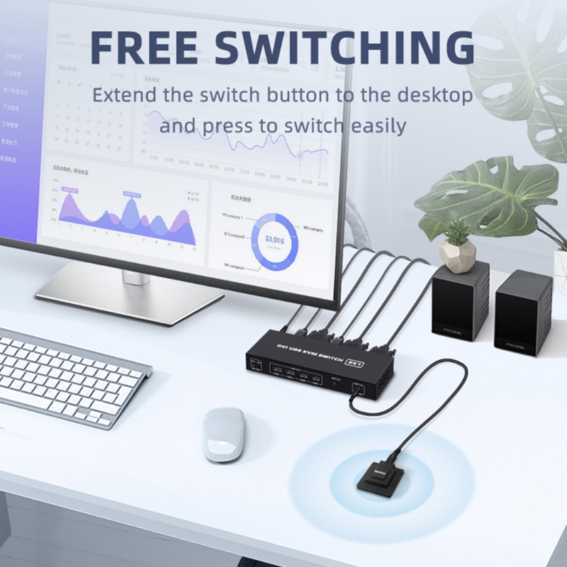 Bộ Chuyển Đổi Chia Hai Cổng Usb UTAKEE DVI KVM Cho Máy In Và Bàn Phím P