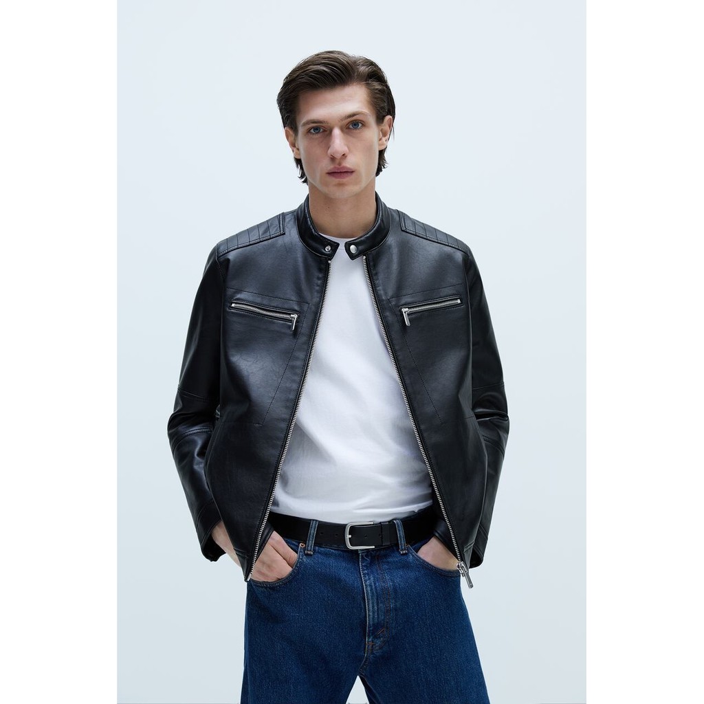 ÁO KHOÁC DA ZARA MAN BIKER JACKET CHÍNH HÃNG