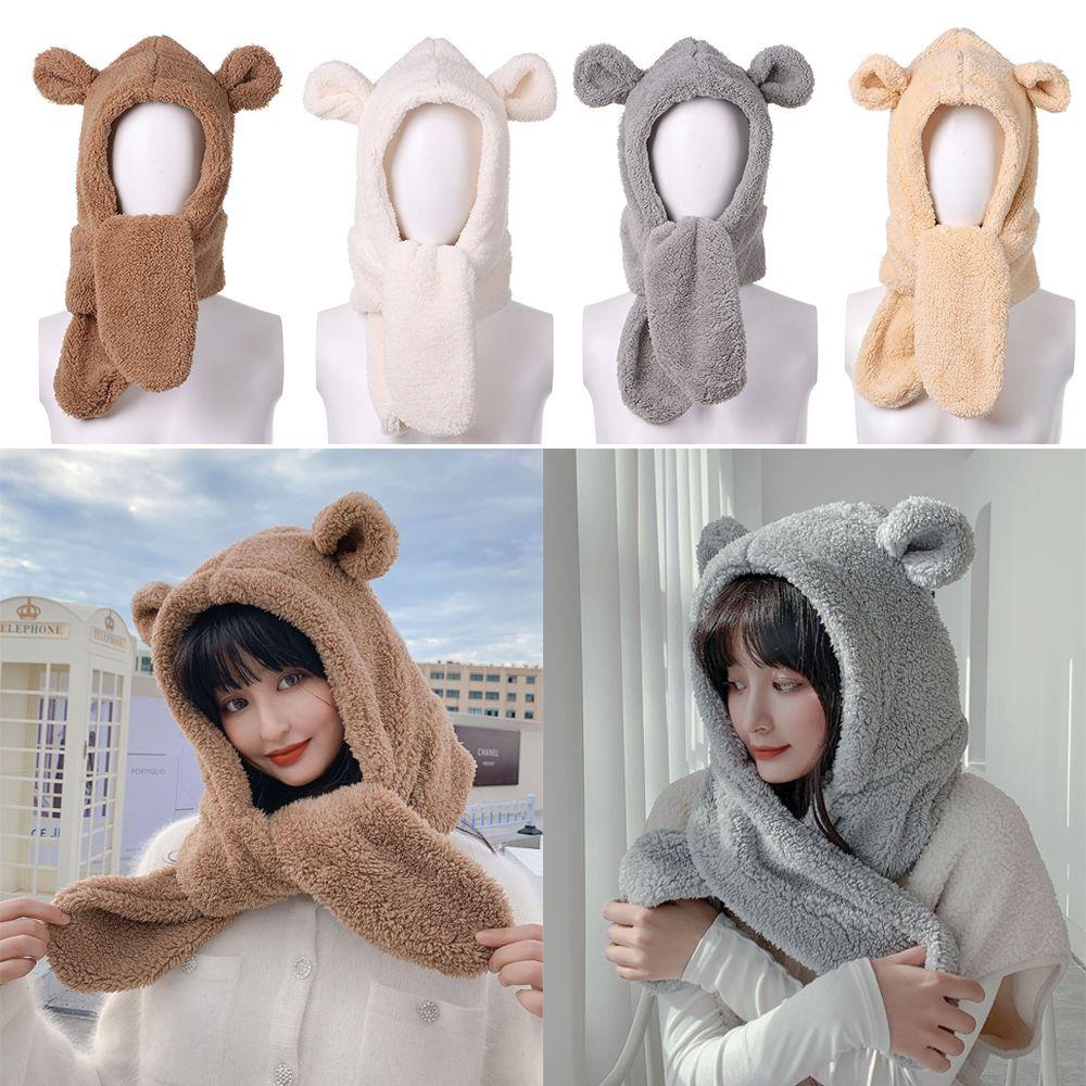 Mũ Tai Gấu Nhồi Bông Dễ Thương Thời Trang Mùa Đông