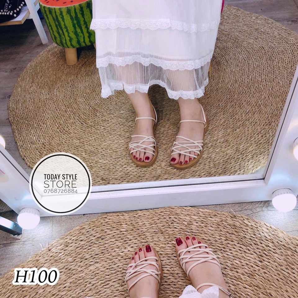 Dép bệt nữ quai mảnh Today Style da mềm H100