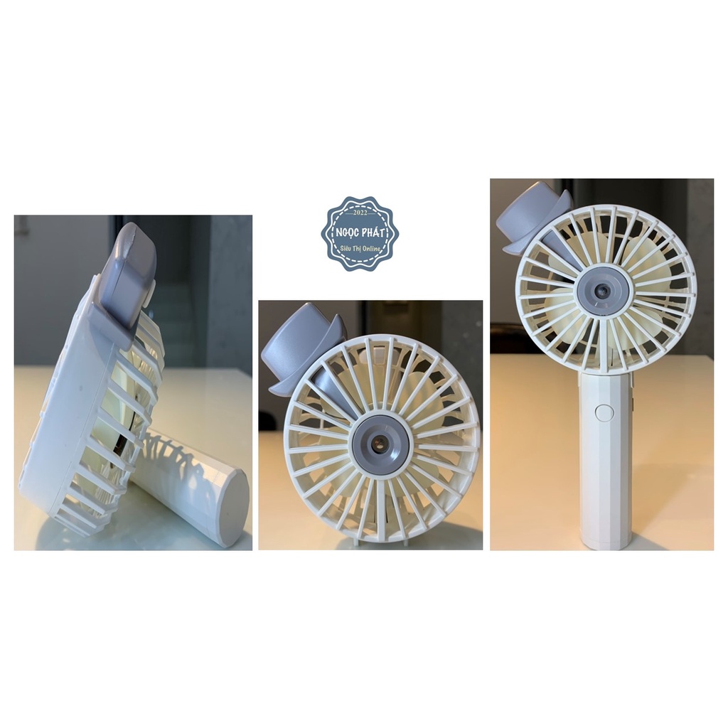 QUẠT CẦM TAY MINI PHUN SƯƠNG, SẠC TÍCH ĐIỆN, GẤP GỌN, 3 TỐC ĐỘ GIÓ
