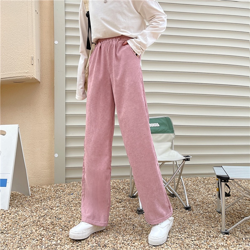 [ Hot nhất 2021 ]Quần jogger ống rộng nhung tăm siêu dày siêu đẹp, Quần nhung tăm dáng xuông form rộng đi làm đi học