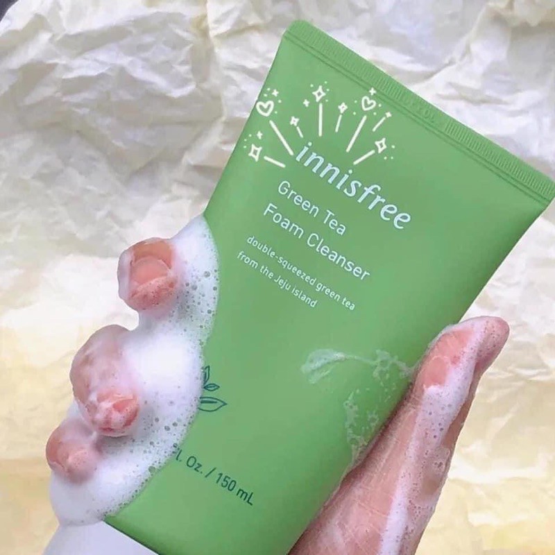 Sữa rửa mặt Innisfee trà xanh, táo xanh, olive, tro núi lửa, bija