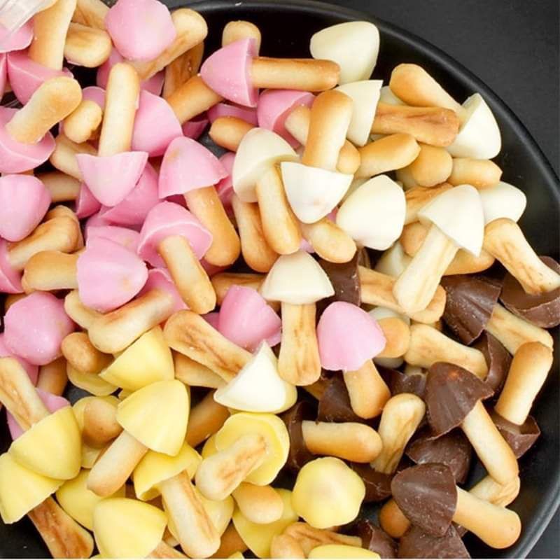 BÁNH QUY NẤM MINI PHỦ SOCOLA SIÊU HOT KHAY 40GRAM | BigBuy360 - bigbuy360.vn