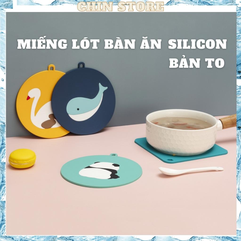 Tấm lót cốc bàn ăn, cốc silicone mềm cách nhiệt hình thú đáng yêu không thấm nước, chống trơn trượt 15cm