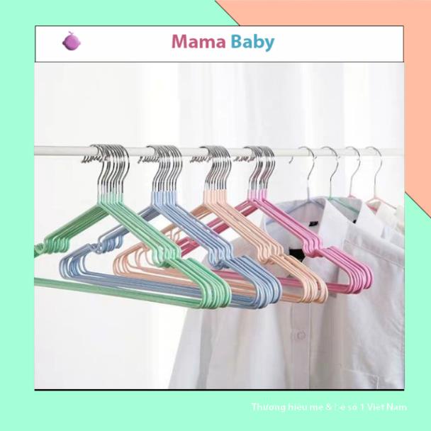 10 MÓC PHƠI QUẦN ÁO INOX BỌC NHỰA MÀU KHÔNG GỈ CHO BÉ Mamababy