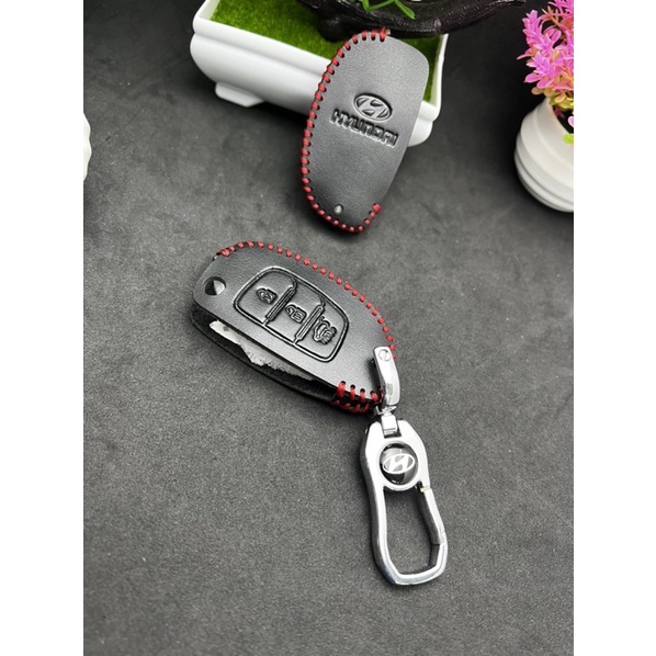 Bao da chìa khoá xe Huyndai i10, tucson, elantra bản có chìa