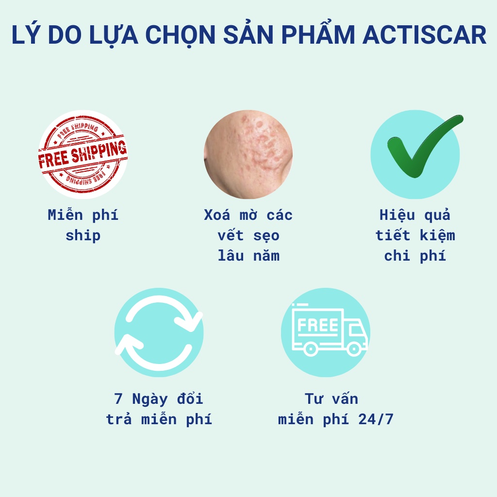 [COMBO Bộ 3] - Xoá Làm Mờ Sẹo Actiscar Kem Sẹo Làm Mờ Thâm Rỗ Sẹo Lồi Lõm