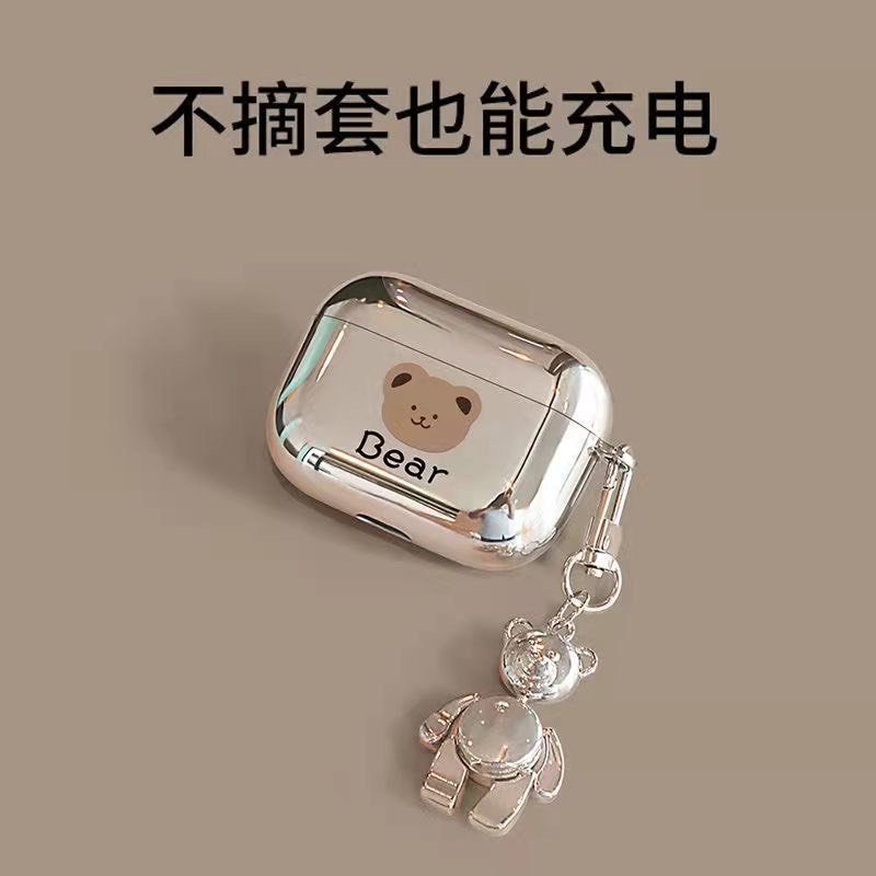 Vỏ ốp case AIRPODS gấu bảo vệ bao đựng tai nghe không dây bluetooth