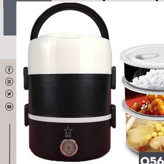 Hộp cơm hâm nóng 3 tầng Star, nồi cơm mini văn phòng - bảo hành 12 tháng [Hàng Loại 1]