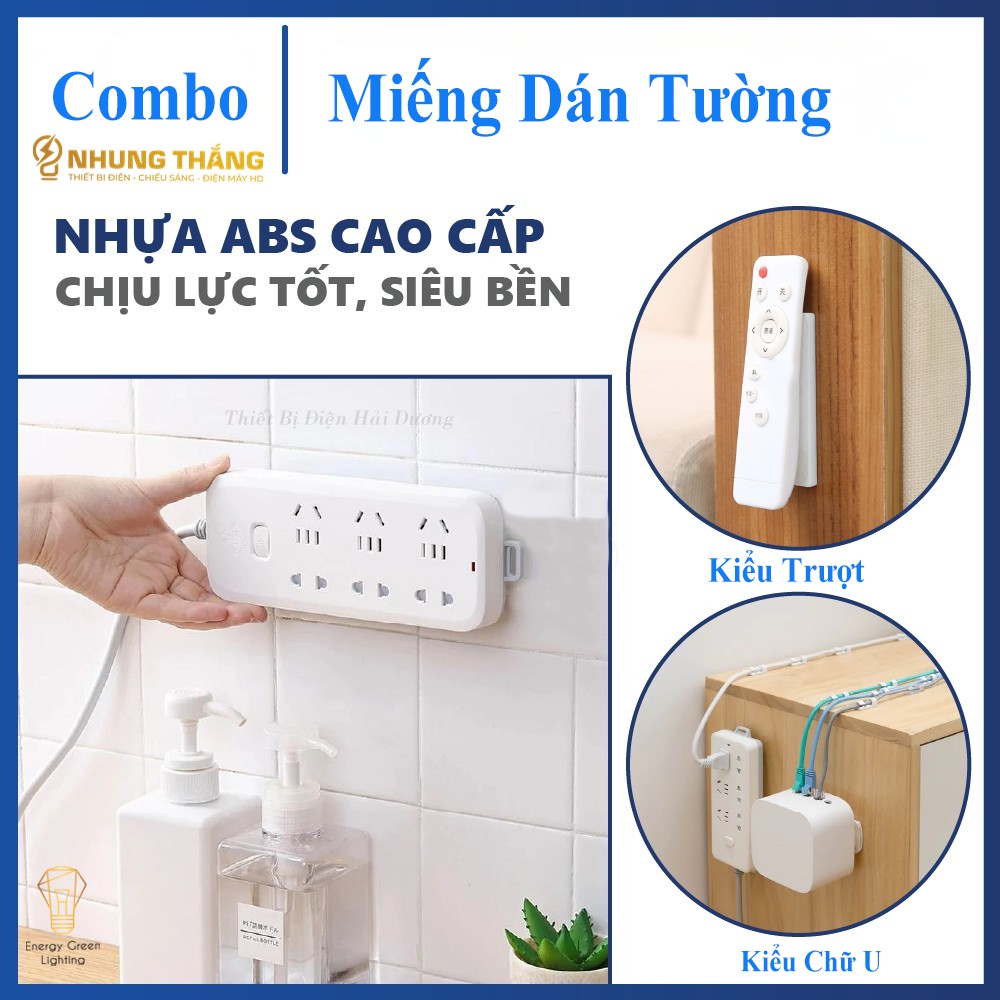 Combo Miếng Dán Tường - Treo Ổ Cắm Điện -  Modem Wifi - Giá Đỡ Treo Tường Cố Định Ổ Cắm Điện