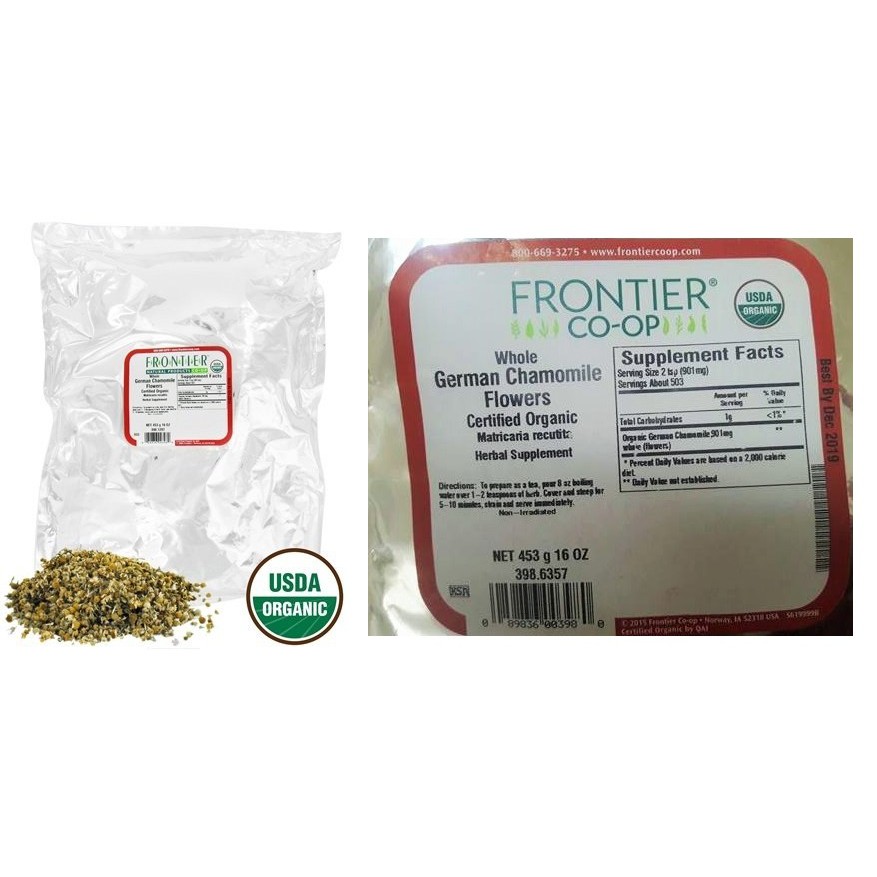Trà hoa cúc La Mã Chamomile hữu cơ nguyên bông Frontier