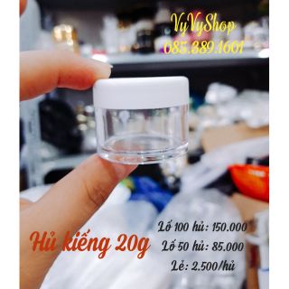 Combo 100 hủ kiếng 20g nắp màu trắng