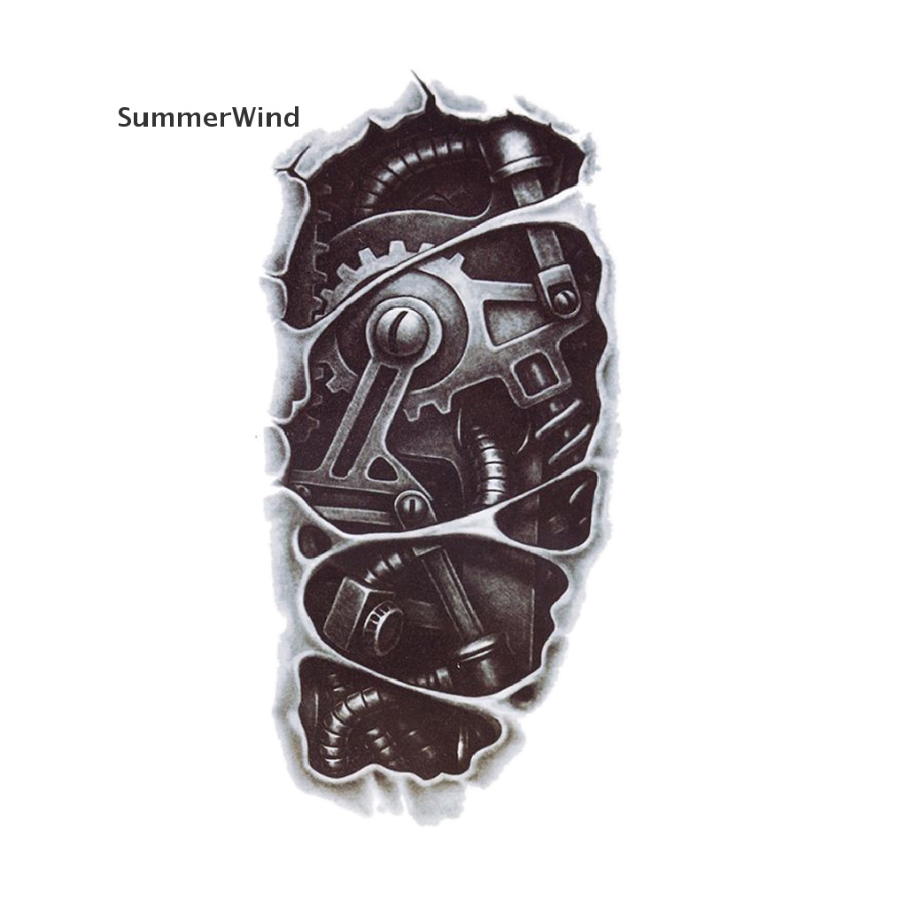 Hình Xăm Dán Họa Tiết robot 3d Chống Thấm Nước Độc Đáo