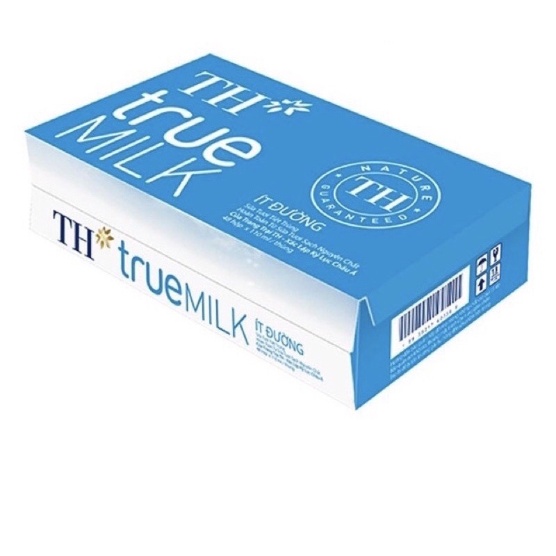 Thùng 48 hộp sữa TH TRUE MILK có đường/ít đường/không đường 110ml