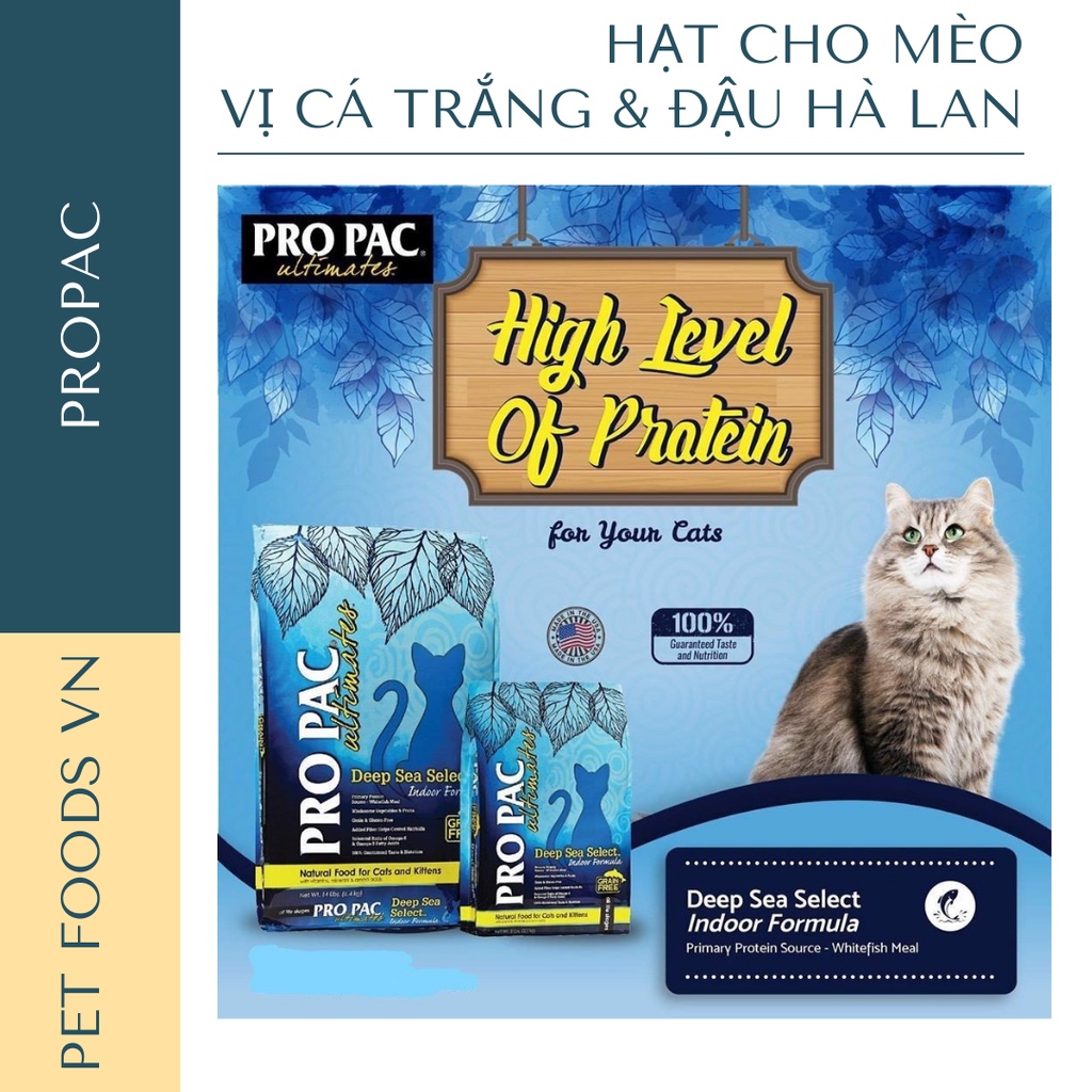 Hạt cho mèo PROPAC Deep Sea Select 6kg vị Cá Trắng &amp; Đậu Hà Lan